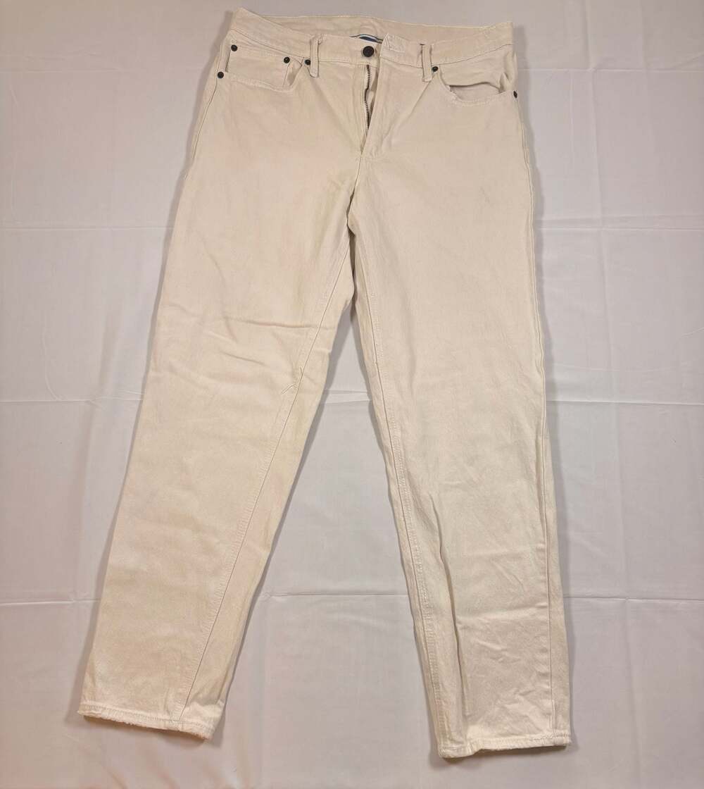 Arizona Jean Co Baggy Straight Leg Cream Jeans Size 32